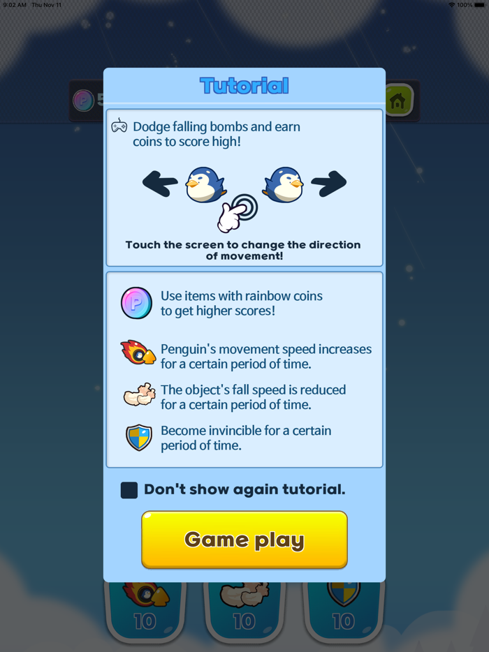 Dodge Penguin -Avoid Bombs-