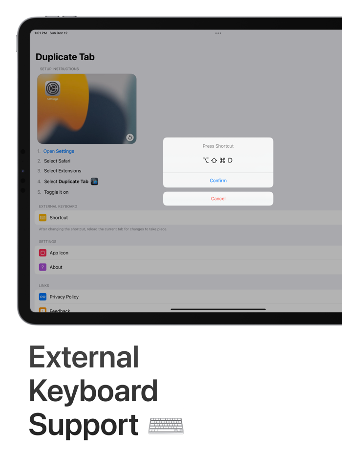 Duplicate Tab for Safari