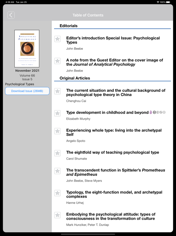 Jrnl of Analytical Psychology