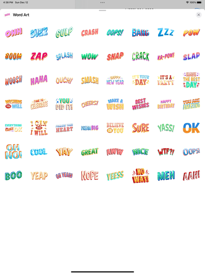 Word Art Chat Stickers