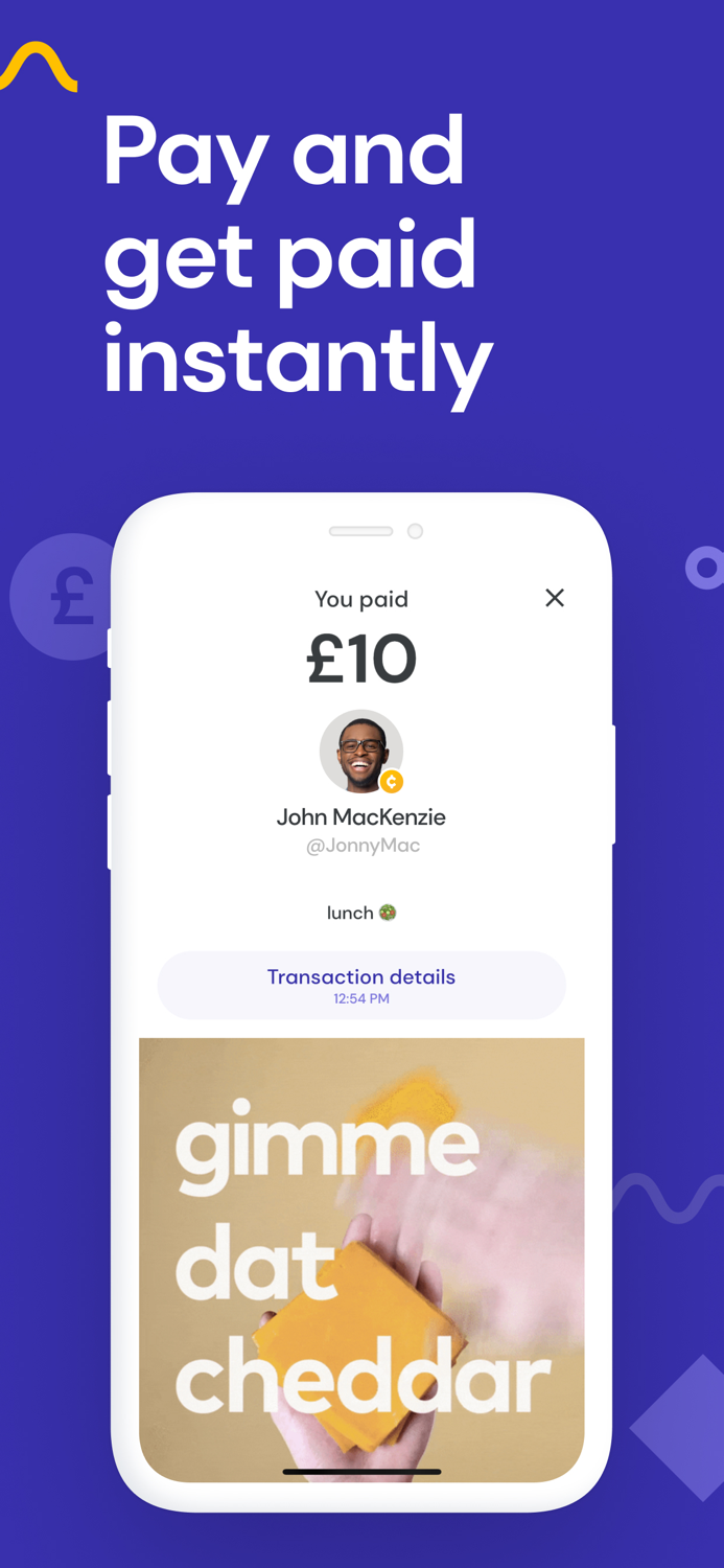 Cheddar - send  receive money