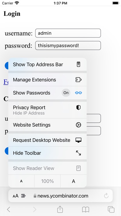 See Passwords for Safari
