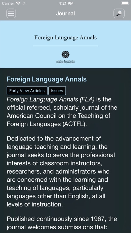 Foreign Language Annals