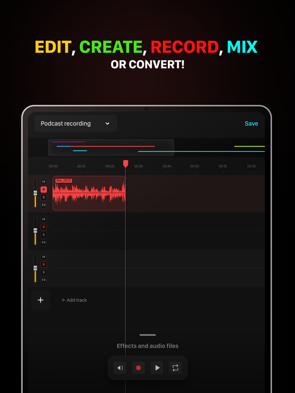 Audio One: Music, Audio Editor screenshot 2