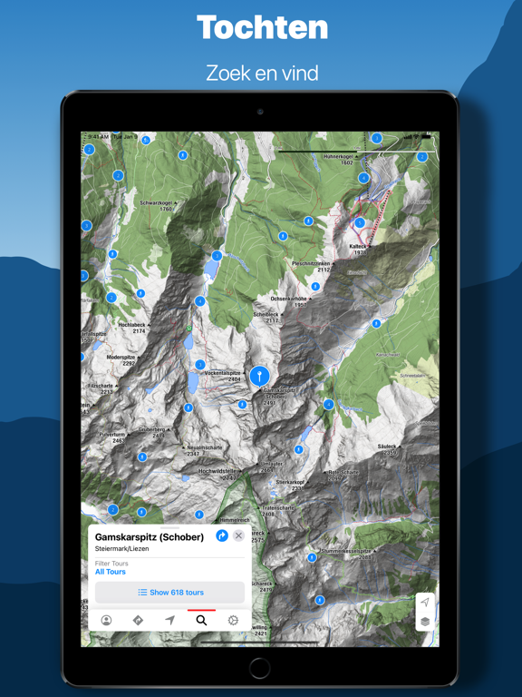 bergfex: wandelen & tracking iPad app afbeelding 2
