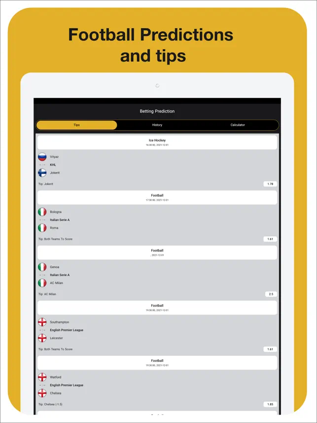 Screenshot 1 Football Prediction & Tips iphone