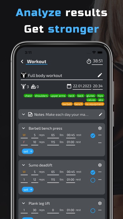 Workout planner. Home & Gym