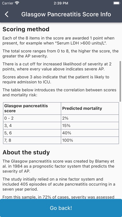 Glasgow Pancreatitis Score