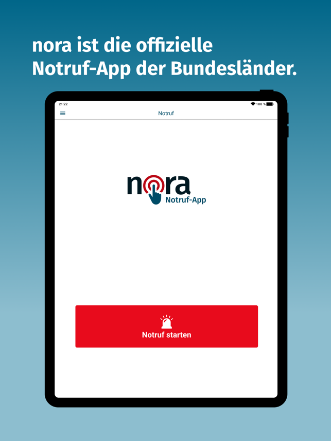 ‎nora - Notruf-App Screenshot
