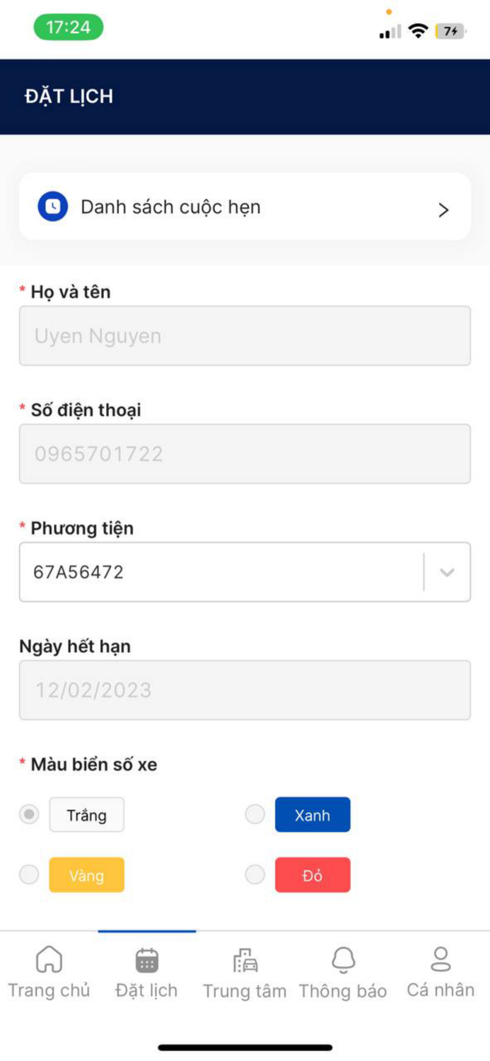 TTDK - Đặt lịch đăng kiểm