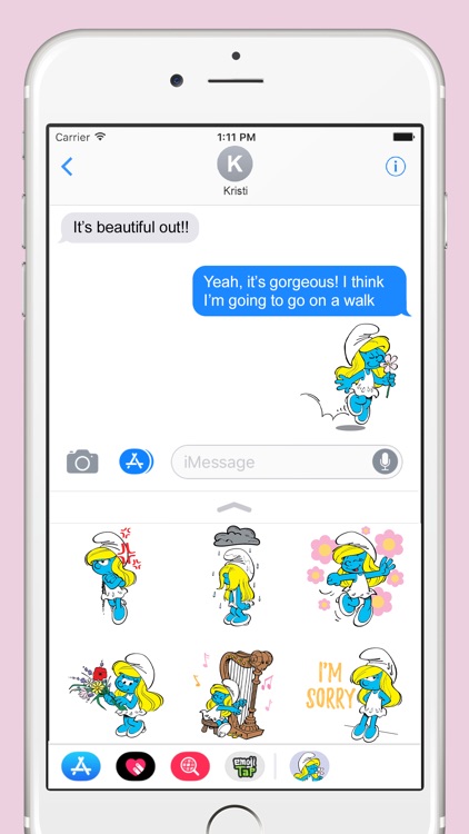 Smurfette Messaging Stickers