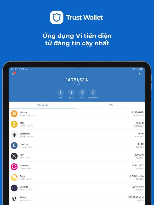 Trust: Ví tiền số & Bitcoin