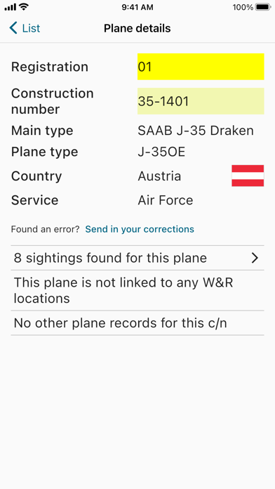 Plane DB screenshot1