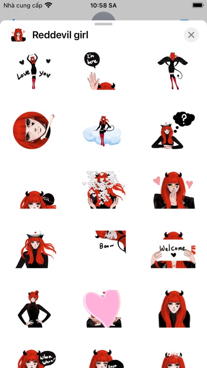 Reddevil Girl Animated Sticker