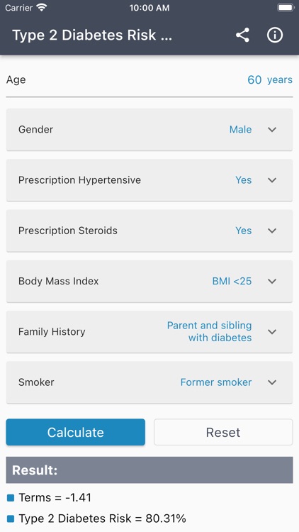 Type 2 Diabetes Risk Score