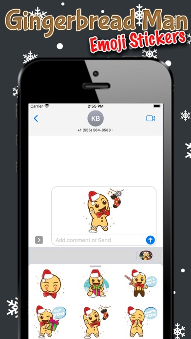 Gingerbread Man Emoji Stickers screenshot 2
