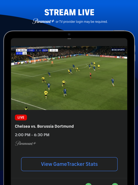 cbs app live football