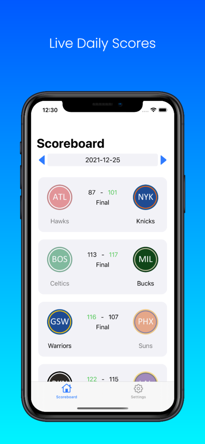 Pull Up BBall NBA Scores