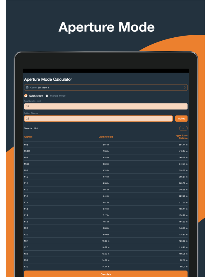 DOF Calculator for Photography