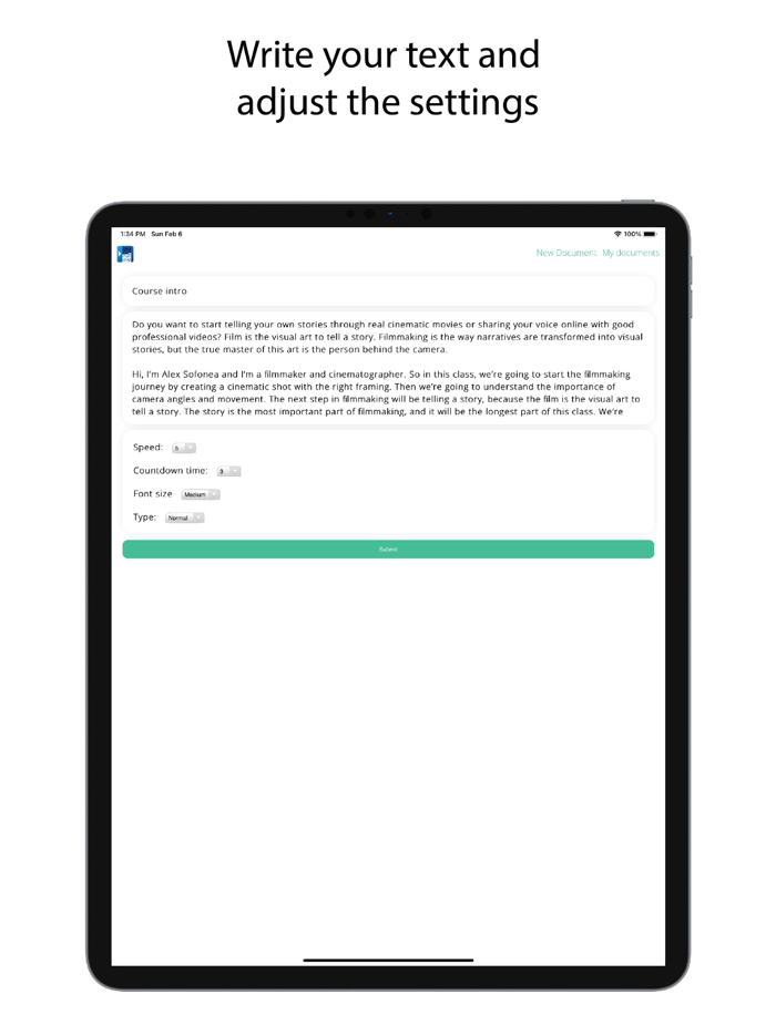 Teleprompter for Scripts