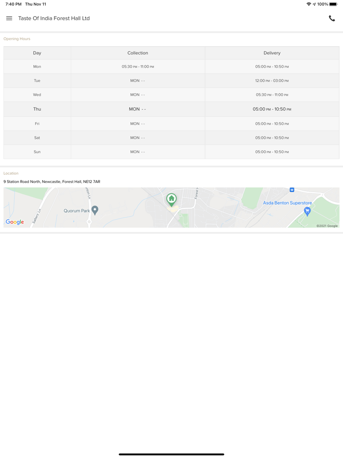 Taste Of India Forest Hall Ltd