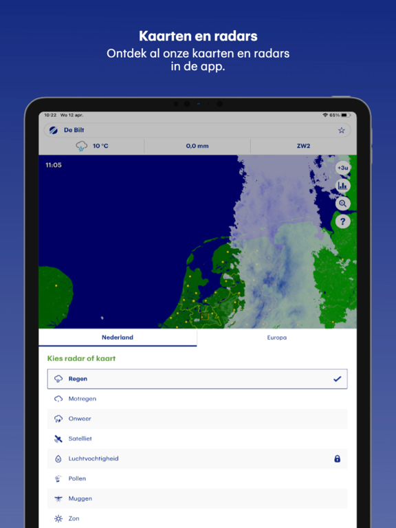Buienradar - weer iPad app afbeelding 3