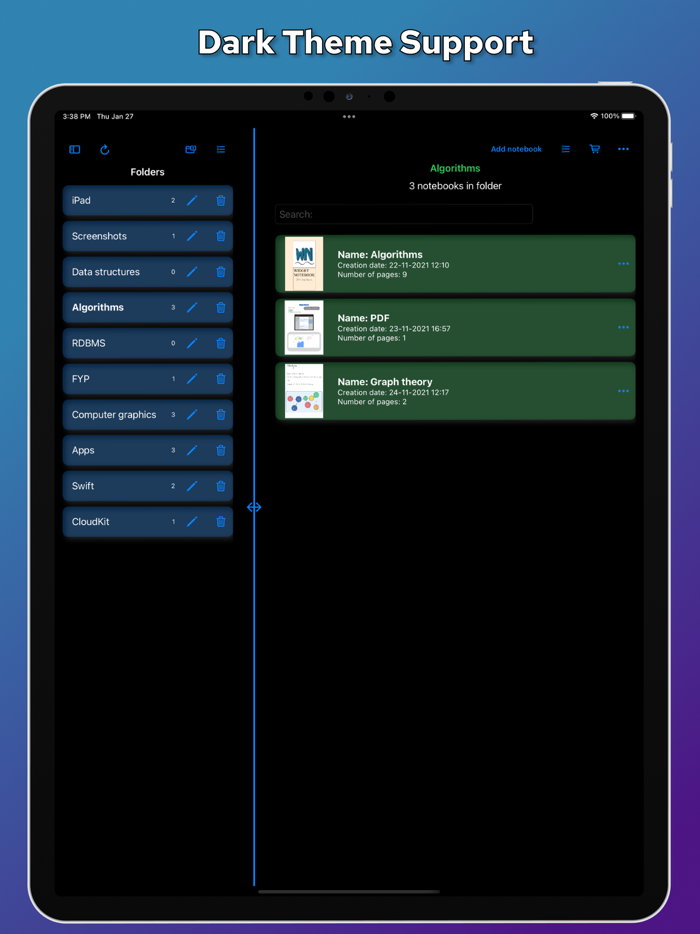 Widget Notebook - Digital Ink