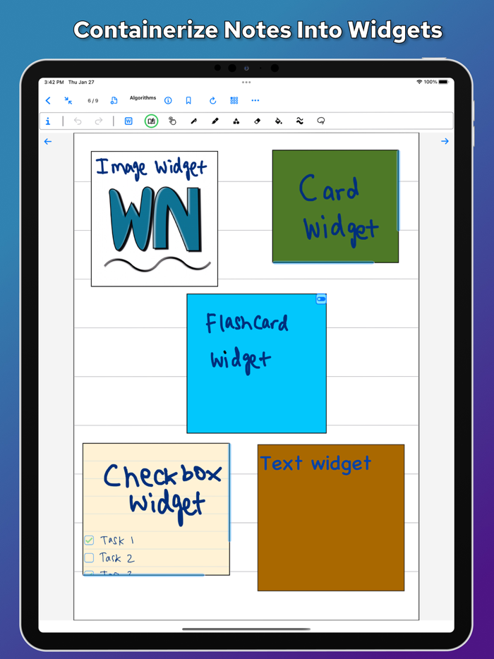 Widget Notebook - Digital Ink