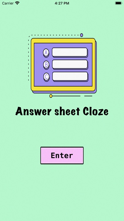 Answer sheet Cloze