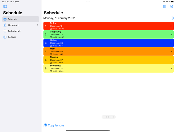 School Timetable - Schedule