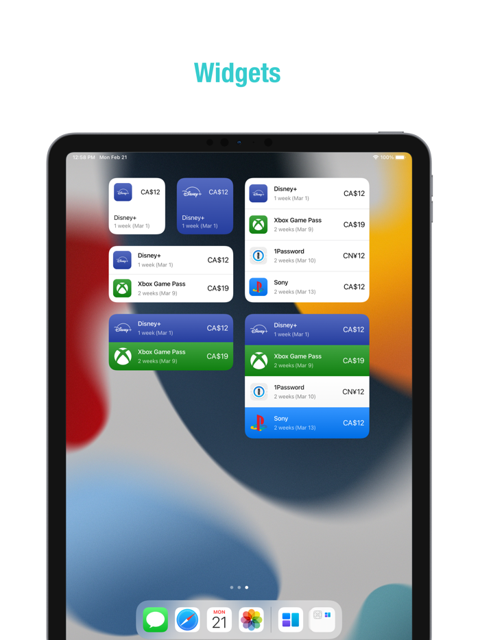 Subscriptions - Track Expenses