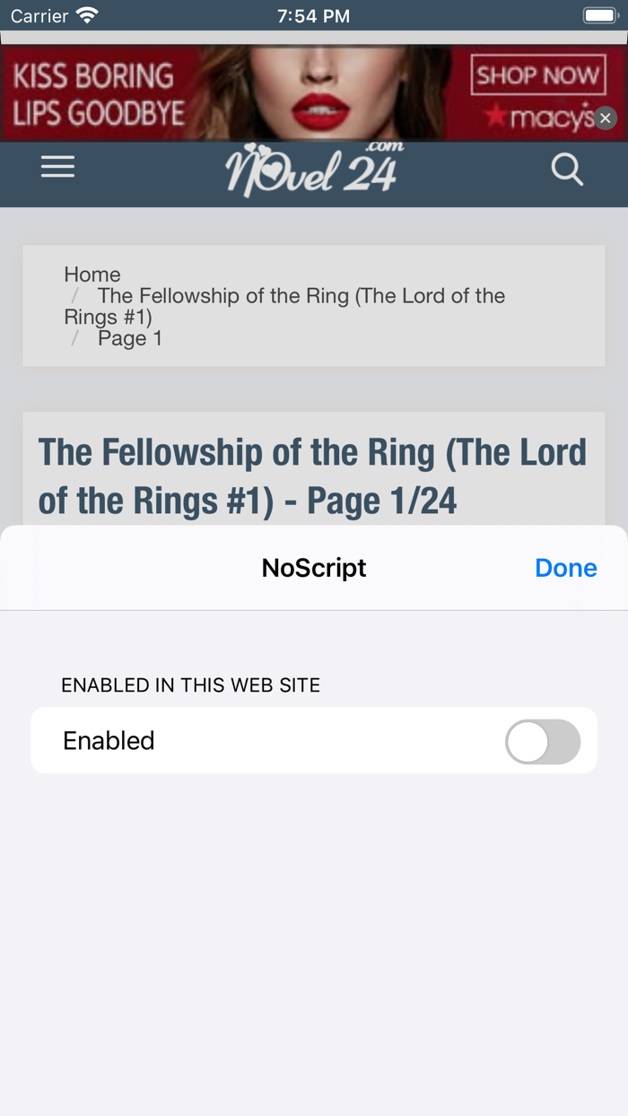 NoScript-JS block extension