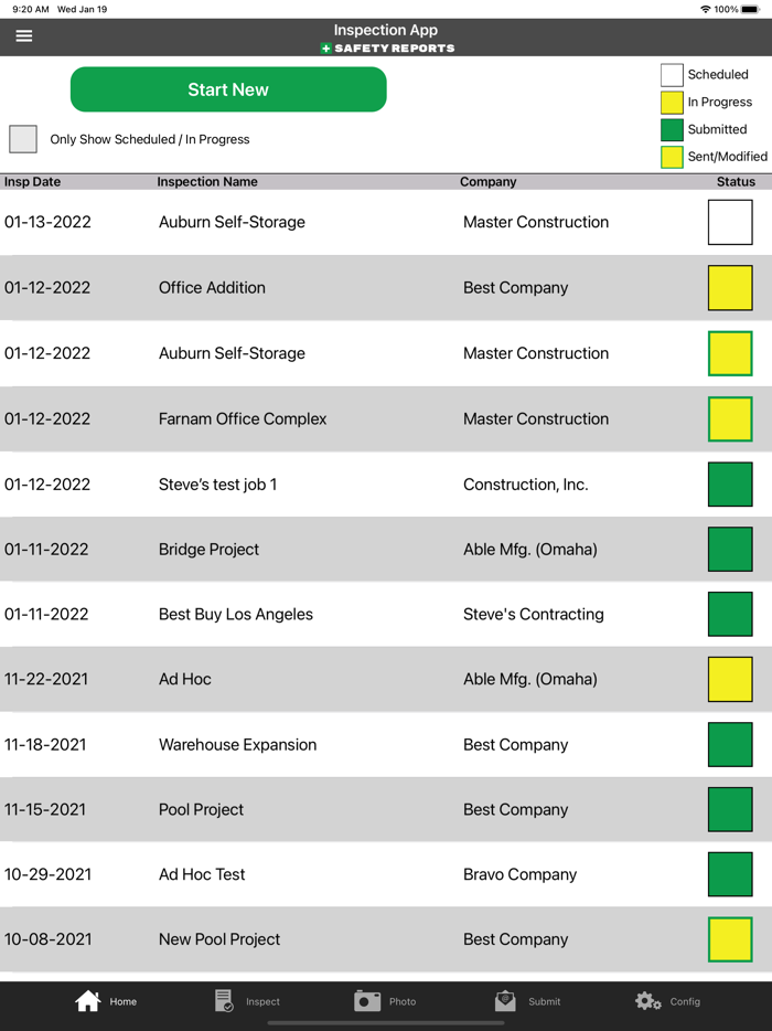 Safety Reports Inspection App
