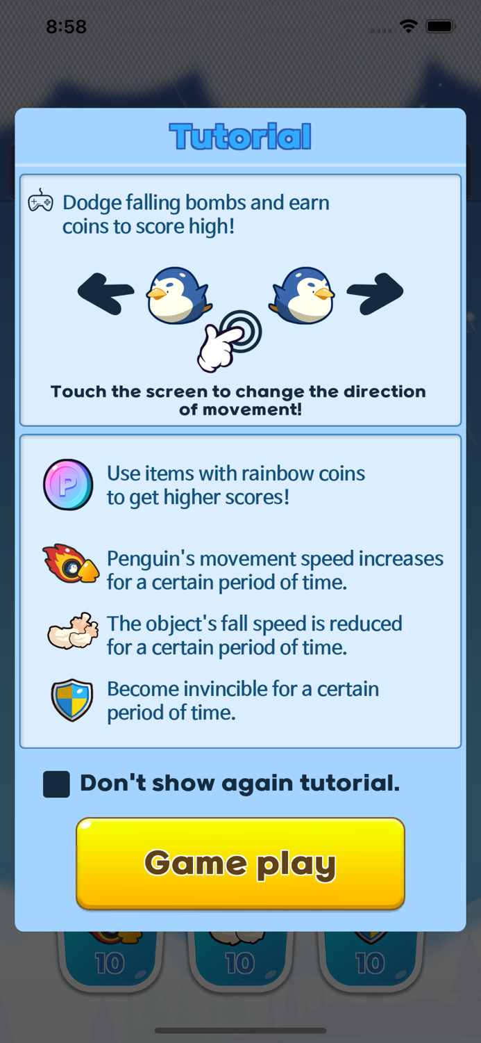 Dodge Penguin -Avoid Bombs-