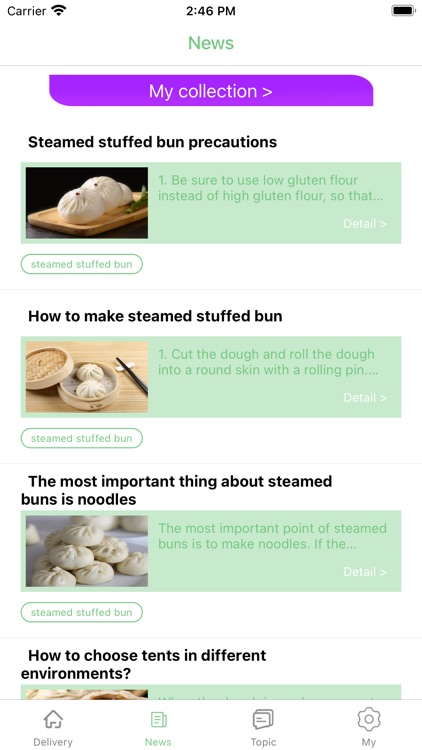 Delivery stuffing buns