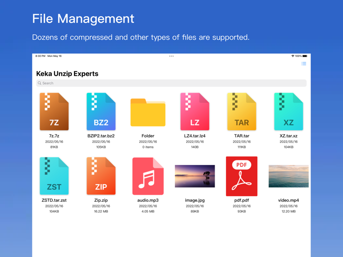 Keka Unzip Experts -ZIP/7Z/TAR