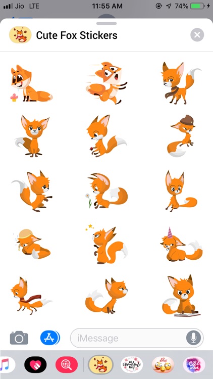 Cute Fox Emojis screenshot-3