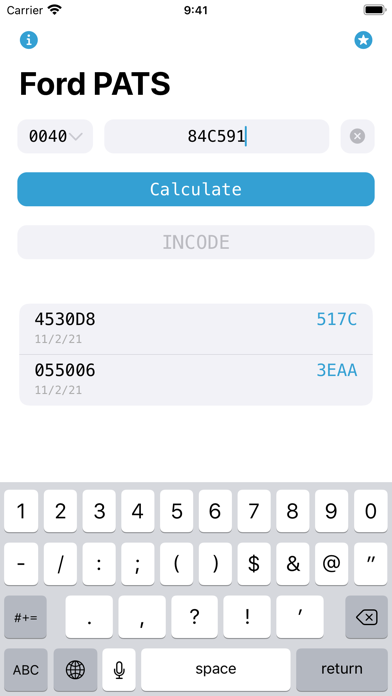 Ford PATS Incode Calculator screenshot 2
