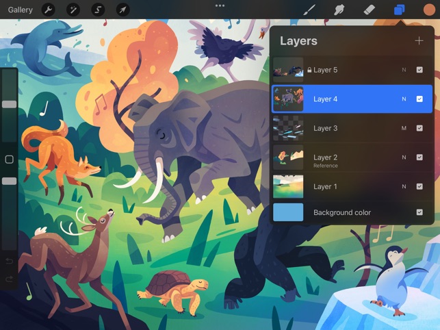 procreate app, layer options