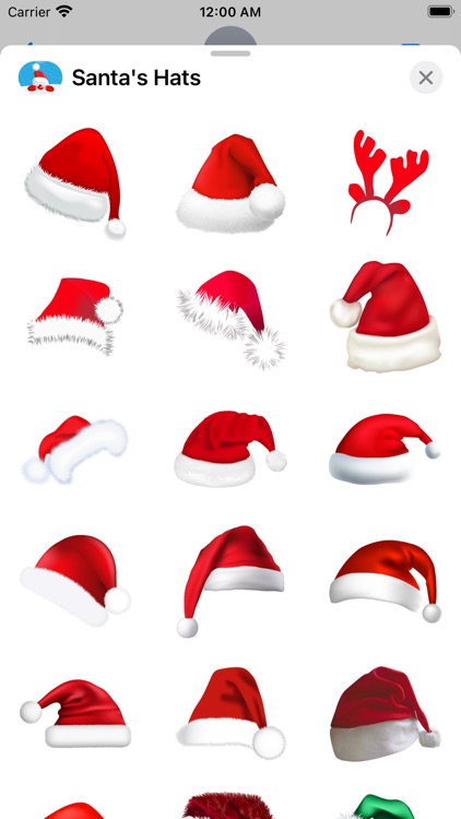 Santa's Hat Christmas Stickers