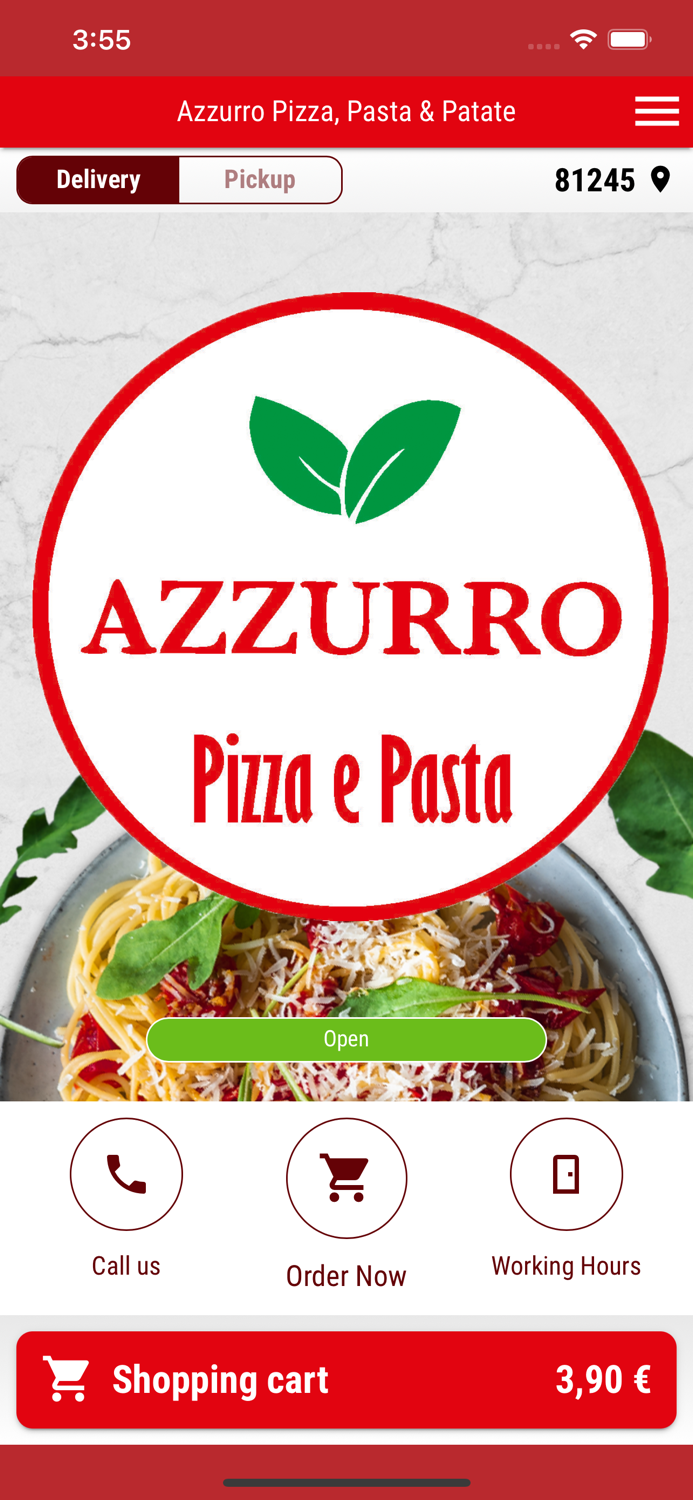 Azzurro Pizza, Pasta  Patate