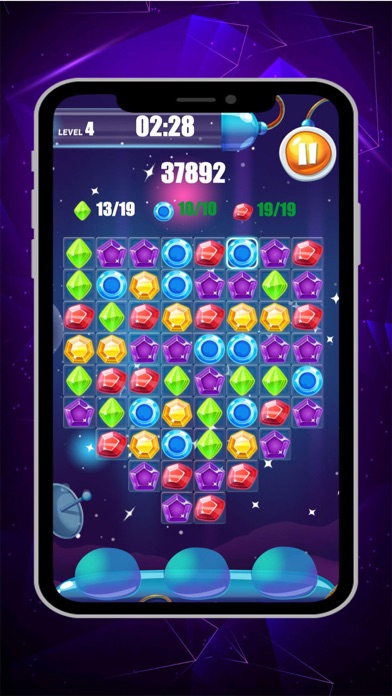 Screenshot #2 pour space adventure jewel match