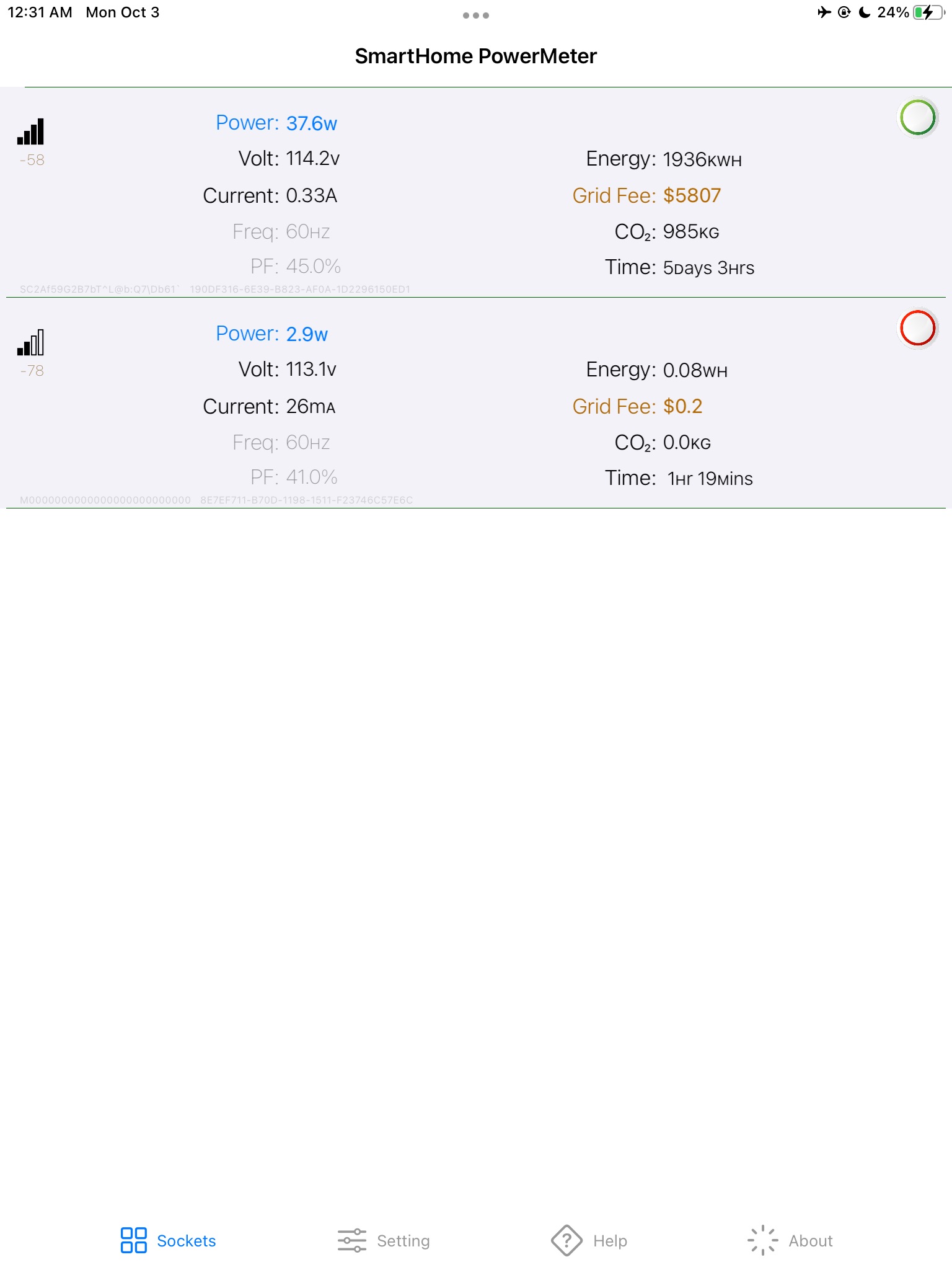 SmartSocket PowerMeter screenshot 2