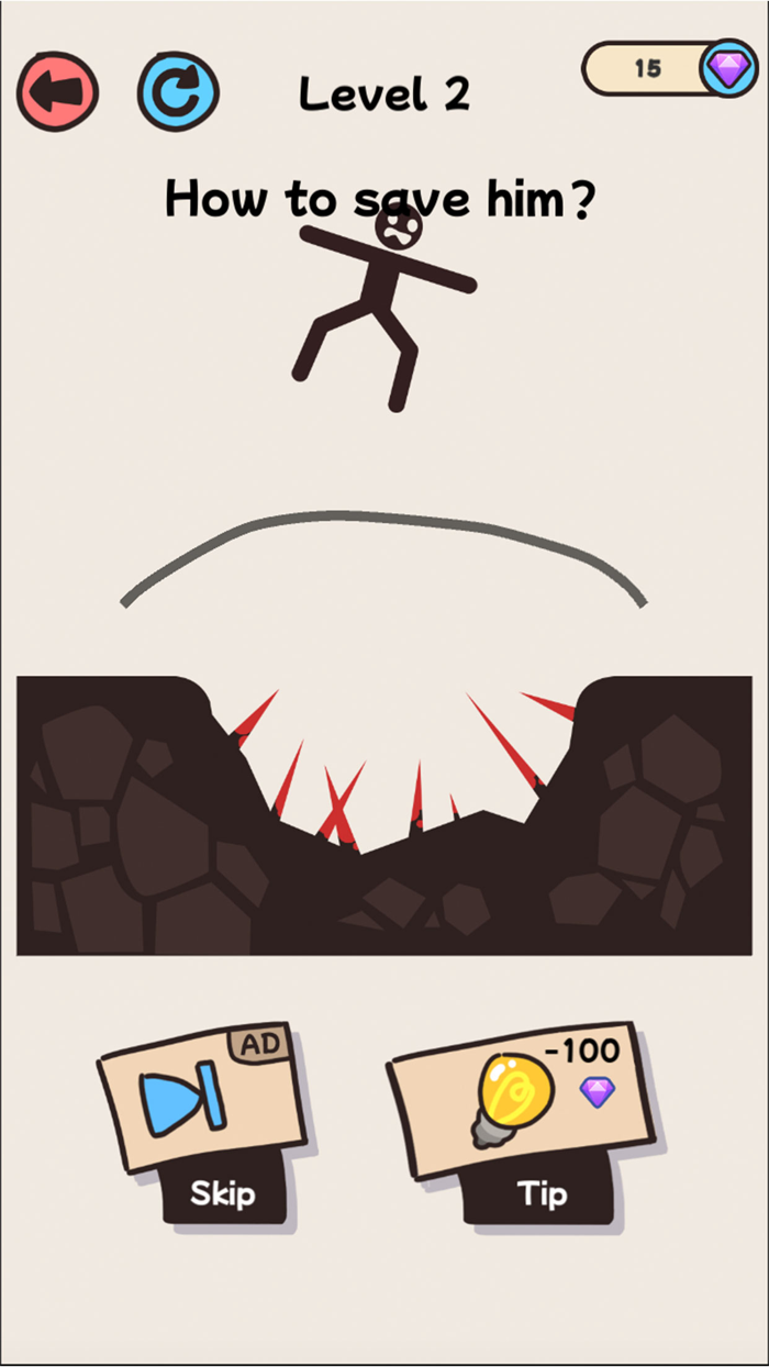 Draw to save  IQ-brain puzzle