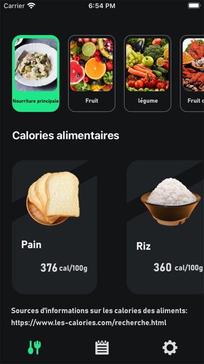 Calories alimentaires