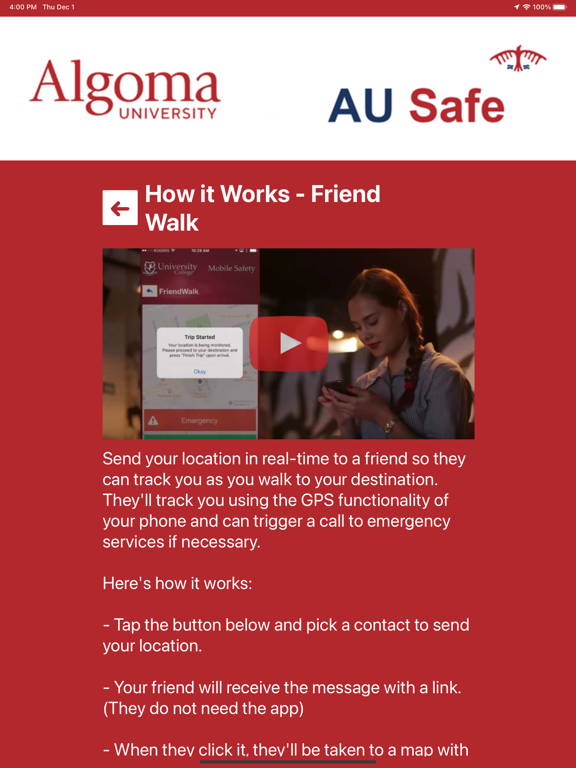 AU Safe - Algoma University screenshot 3