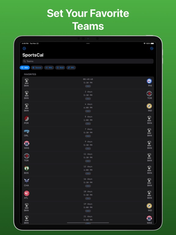 SportsCal - Live Sports Alerts screenshot 2