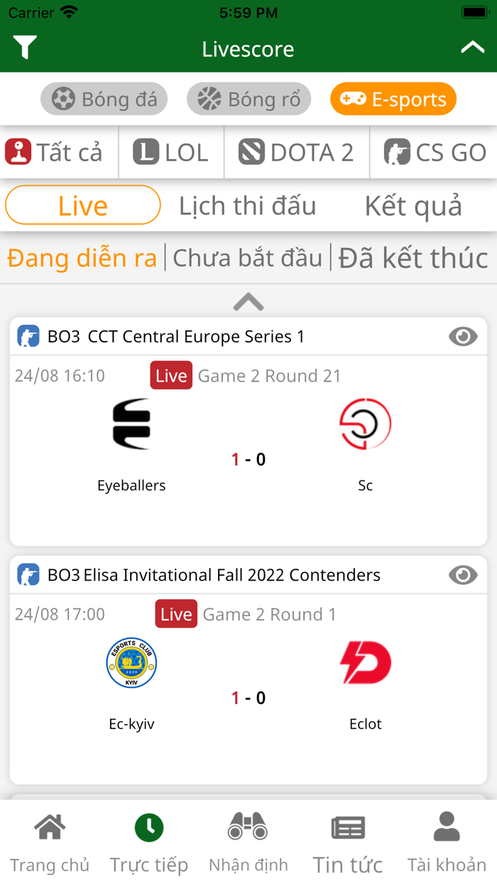 SOIKEO - TỶ SỐ BÓNG ĐÁ, ESPORT