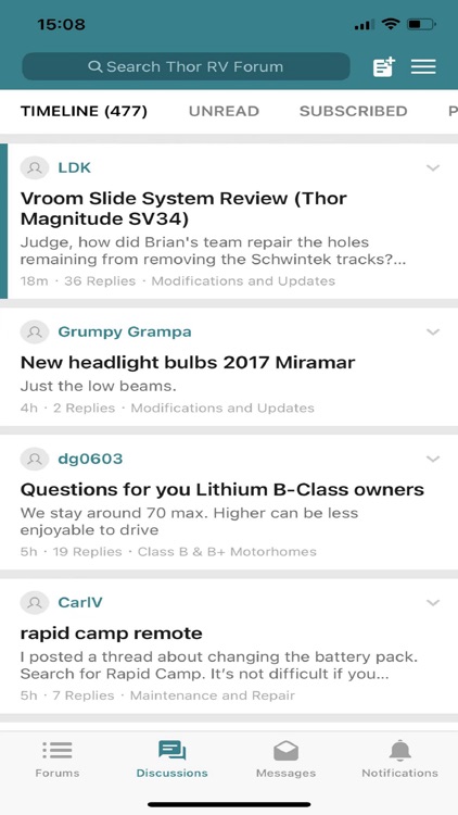 Thor RV Forum