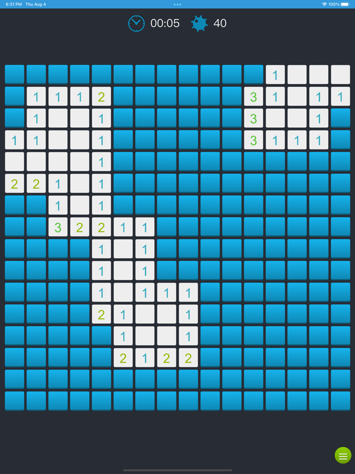 端的扫雷游戏 该游戏的目的是清除雷区而不引爆地雷。